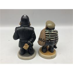 Collection of ten Robert Harrop figures of chimps from The PG Tips Collection, comprising Mr Shifter, Charlie Mr Bodgit, P.C. Gotcha, Arfa T.Leaf, Kevin Tipps, Ada, S.Bend, Dolly and Charlie