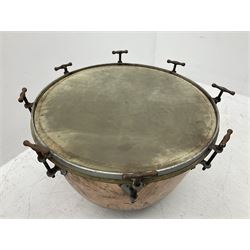 Pair of vintage copper timpani drums D65cm H46cm (2)