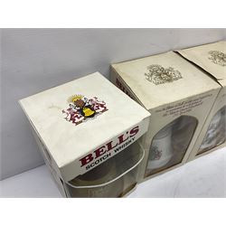 Bells, Scotch whisky, in eight Wade ceramic decanters, including Christmas 1992, Queens 60th birthday, Birth of Prince William etc, various contents and proof   