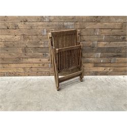 Garden teak table with set four high back reclining chairs