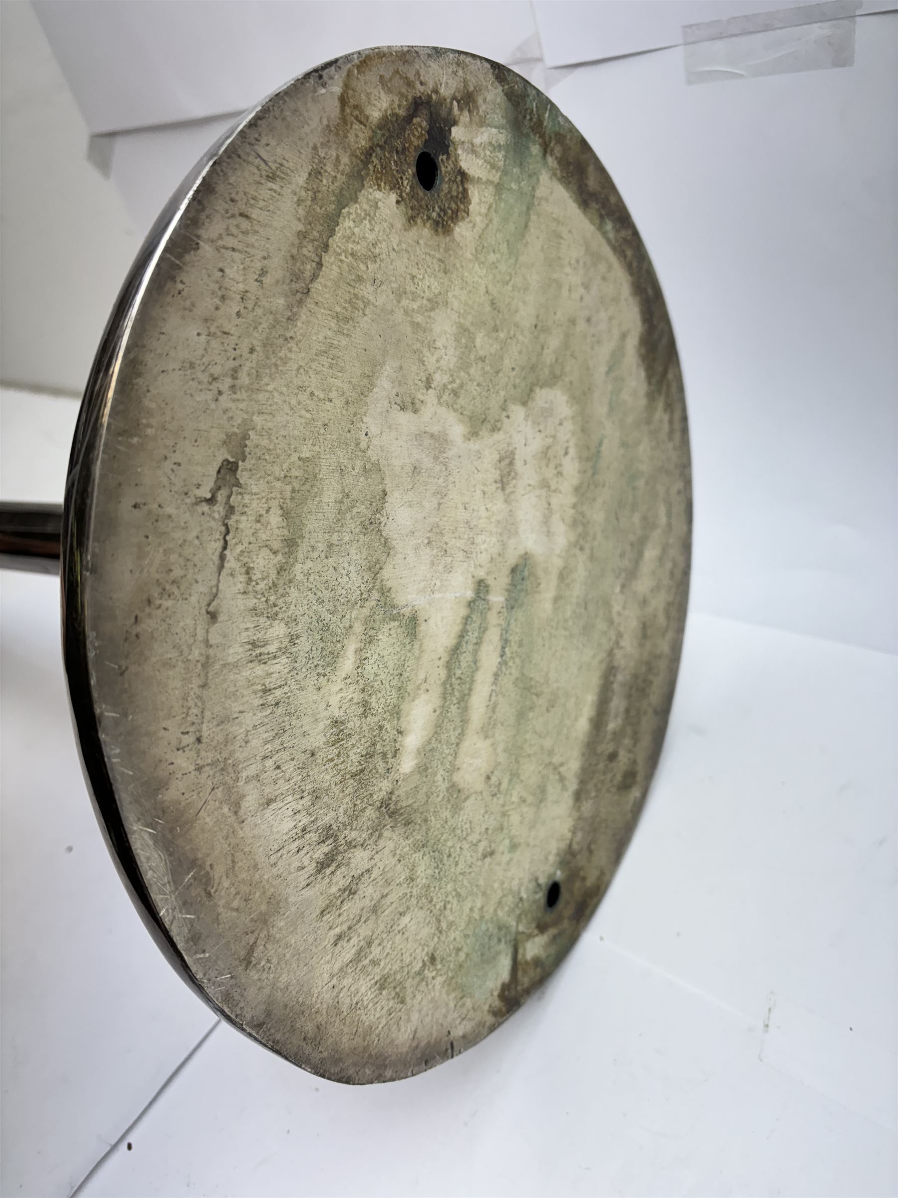 Plated metal wine cooler stand with weighted base H72cm