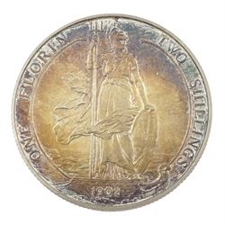 King Edward VII 1902 matt proof long coin set, comprising gold half sovereign, sovereign, two pounds and five pounds, silver maundy money set, sixpence, shilling, florin, halfcrown and crown, housed in the official dated case of issue