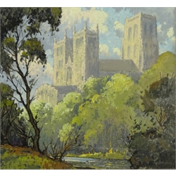  Robert Leslie Howey (British 1900-1981): Durham Cathederal, watercolour signed 32cm x 34cm  DDS - Artist's resale rights may apply to this lot    