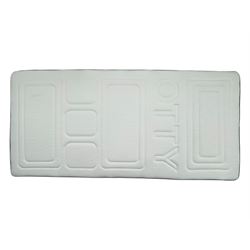 Contemporary Victorian revival black metal day bed, featuring arched back and sides with turned finials and spindle rails, complete with single 'OTTO' mattress