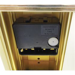 Pair of carriage clocks, commemorating record mining outputs at Bevercotes Colliery and Wistow Mine. Hechinger Quartz battery-operated movement, not tested