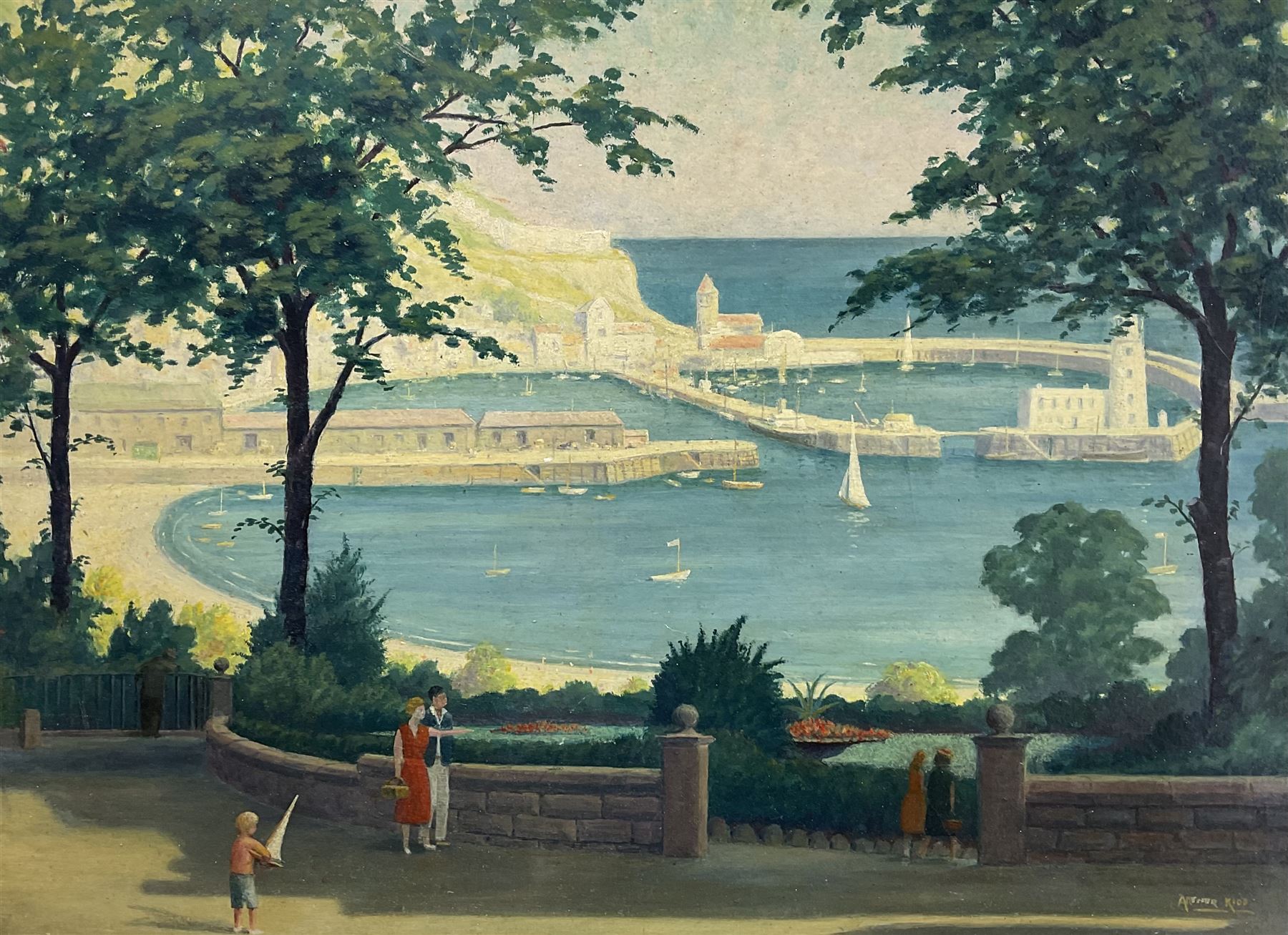 Arthur Kidd (British Mid-20th century): 'Scarborough', oil on canvas signed, titled verso 48cm x 65cm 