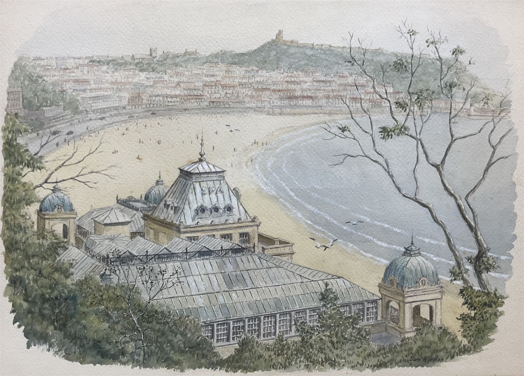 Sam Burden (British 1932/38-): Scarborough Spa, watercolour signed 35cm x 49cm