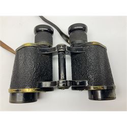 WW2 Air Ministry pair of 6x binoculars by Watson-Baker Co. Ltd, model no. G.E./293, dated 1943, serial no.8568, in similarly marked calf leather carrying case