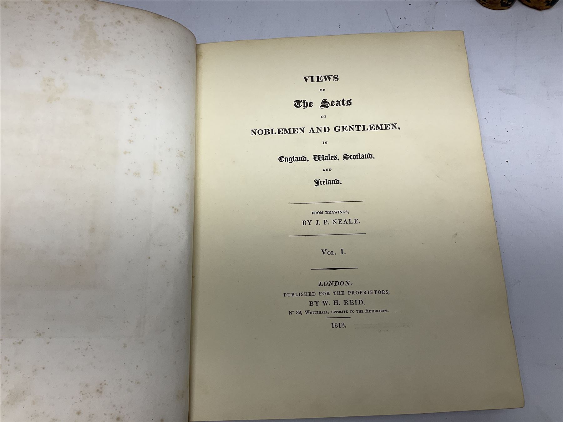 Views of the Seats of Noblemen and Gentlemen in England, Wales Scotland and Ireland from Drawings by J.P.Neale pub. London 1821-1821, with engravings, half calf, in four volumes