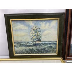 Barry Claughton (20th century): Cobbles at North Landing Flamborough, watercolour signed 23cm x 33cm; Landing the Catch, 19th/20th Century watercolour unsigned 28cm 39cm; Outward Bound, watercolour signed by S Barnes Robson 29cm x 37cm; Les Pearce (20th century): Thames Sailing Barge Race, oil on board signed  39cm x 49cm (4)