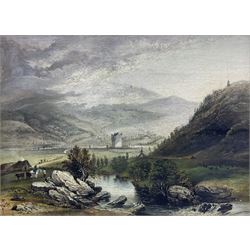 Patrick Nasmyth (Scottish 1787-1831): 'Braemar Castle', oil on canvas laid on to panel signed with initials, titled and inscribed verso 14cm x 19cm