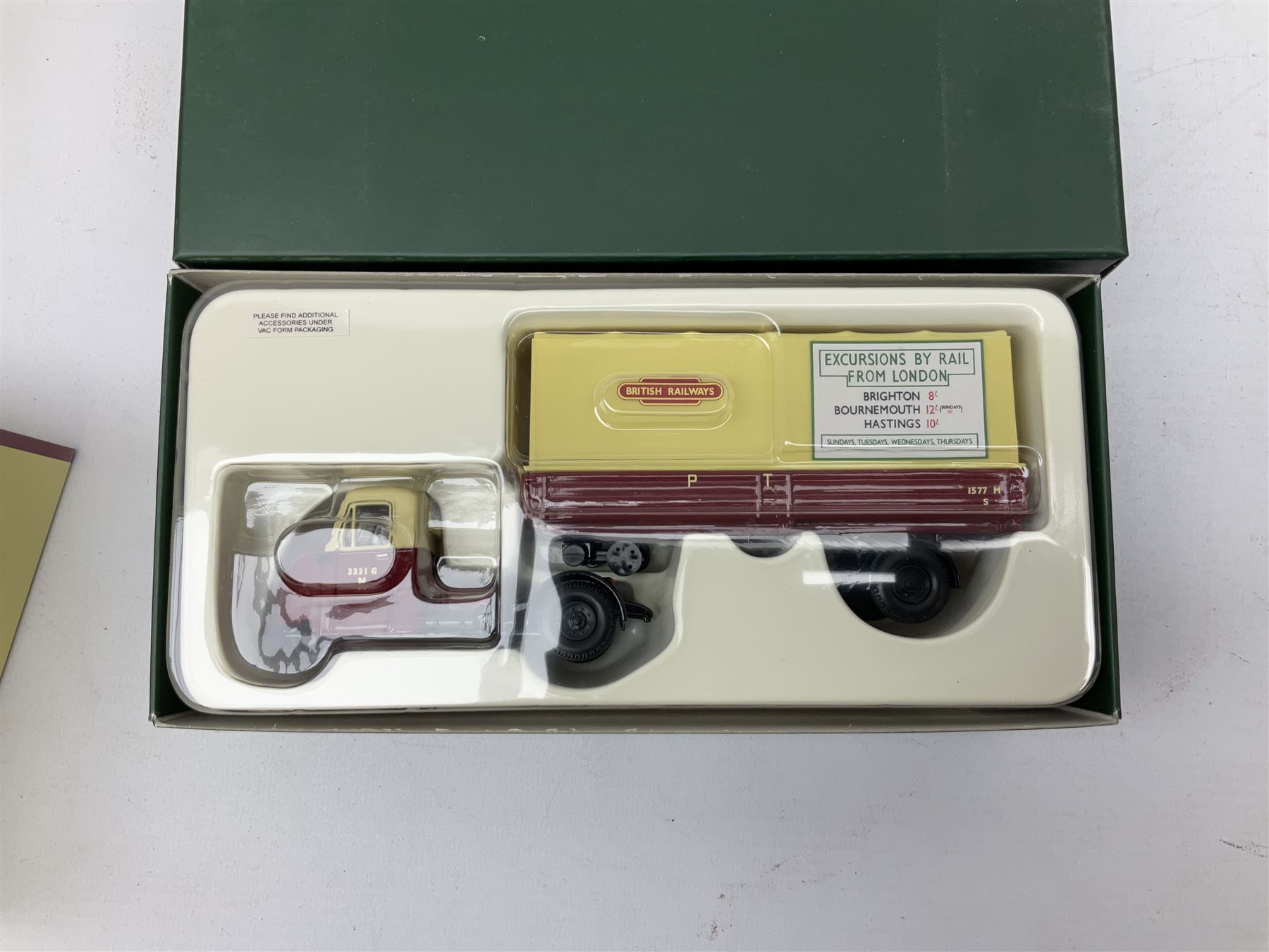 Corgi Premium limited edition - three Showman's Collection die-cast models comprising 07413 John Biddall Funfair Land Rover; 16602 Jennings Scammell Highwayman Ballast and Dodgem trailer; and 55609 John Thurston Diamond Ballast; together with three British Rail models comprising CC11606 Albion Reiver Platform Lorry and Tank Container Load; CC11301Scammell Scarab; and CC11001 Thames Trader Flatbed; all boxed (6)