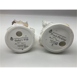 Five Royal Worcester figures, comprising Market Day, Noelle, Bakers Wife, Goose Girl and Fruit Picking, all with printed marks beneath and some with certificates of authentication  