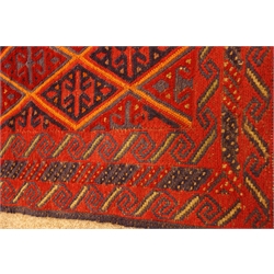  Gazak red and blue ground rug, 110cm x 114cm  