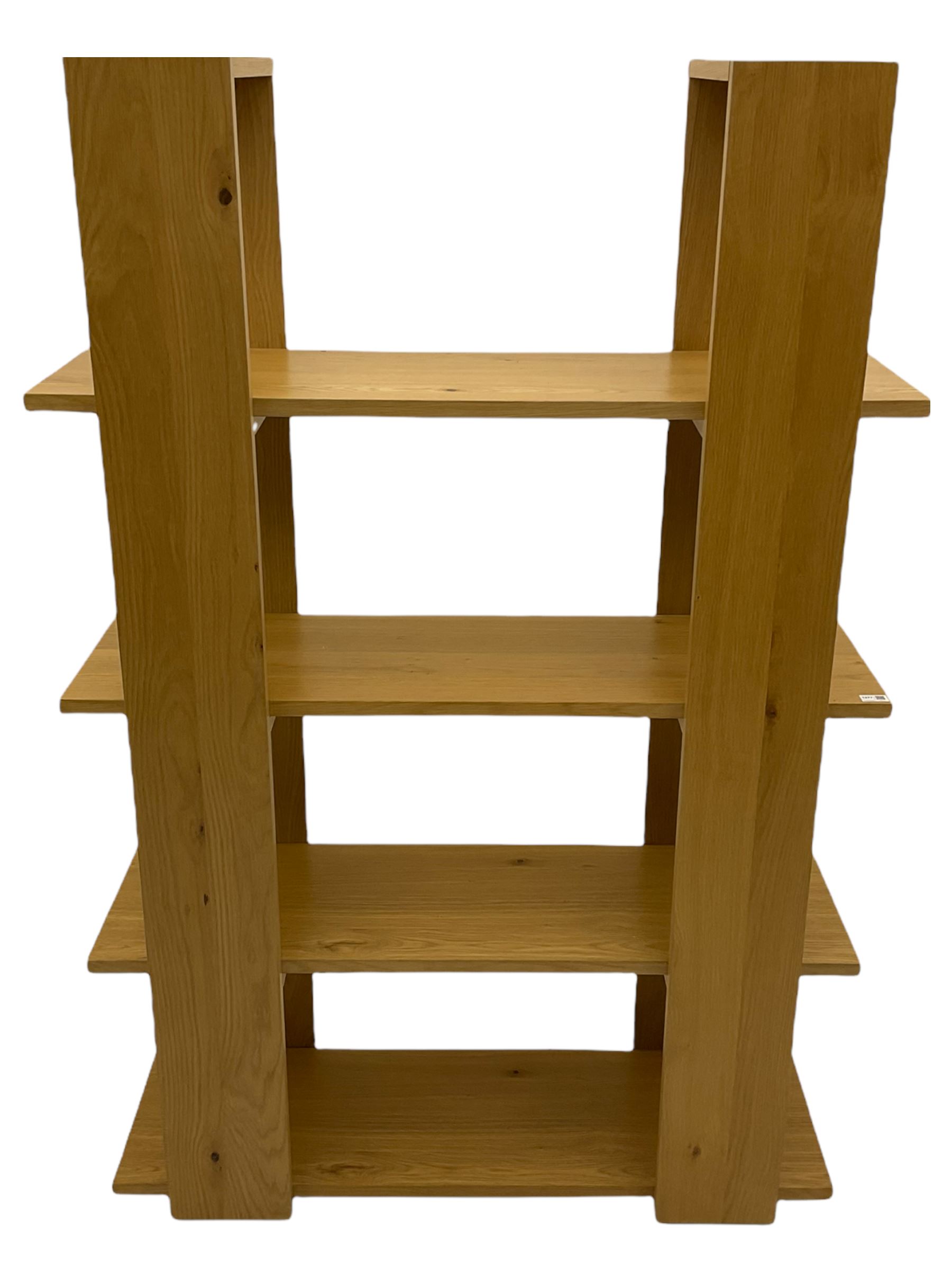 Light oak finish storage bookcase