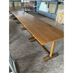 Three rectangular walnut finish dining tables- LOT SUBJECT TO VAT ON THE HAMMER PRICE - To be collected by appointment from The Ambassador Hotel, 36-38 Esplanade, Scarborough YO11 2AY. ALL GOODS MUST BE REMOVED BY WEDNESDAY 15TH JUNE.