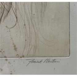 Frank Martin (British 1921-2005): 'Norma Talmadge' (1894-1957), limited edition sepia etching with highlighted colours signed titled and numbered 33/100 in pencil, with 'Seen Editions London' blindstamp 45cm x 30cm