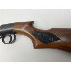 Early 20th century BSA Standard .177 Cal. Air Rifle (No.1), early A prefix number A67, with blued finish, top-loading, push-button underlever action, walnut semi-pistol grip stock with chequered BSA logo L101cm overall; with contemporary canvas case; NB: AGE RESTRICTIONS APPLY TO THE PURCHASE OF AIR WEAPONS.