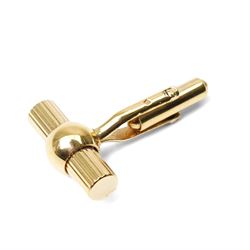 Yves Saint Laurent - pair of gold tone cufflinks, with reeded design, with original YSL box