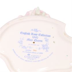Two Coalport figures from the English Rose Collection, 1996 Blue Moon  203/1000 and 1992 May Queen 540/1000, both with certificate and box   