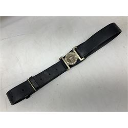 North Eastern Railway Police adjustable leather belt with steel buckle; crudely inscribed '270'