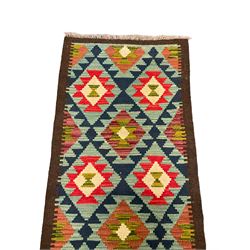 Maimana kilim rug, decorated with stepped lozenges, multi-coloured ground 