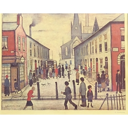  Laurence Stephen Lowry RA (Northern British 1887-1976): The Fever Van, limited edition coloured lithograph signed in pencil with Fine Art Guild blind stamp numbered HFD, 46cm x 54cm   DDS - Artist's resale rights may apply to this lot  