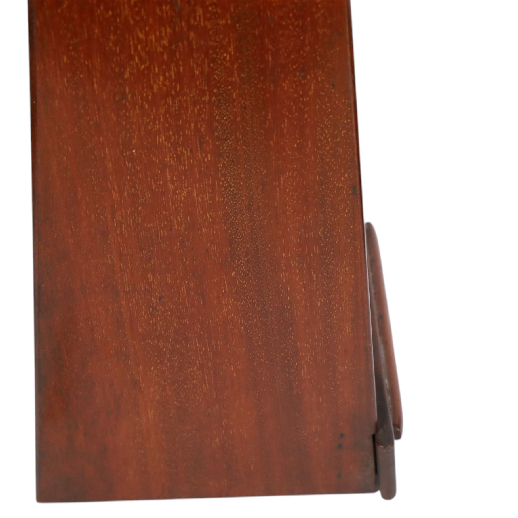 19th century single draw wooden telescope with brass mounts on a wooden stand, together with a mahogany and brass conical daylight enlarger and a B.I.T brass lens