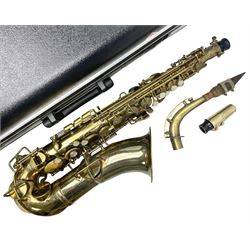 Lacquered brass 'King' alto saxophone in