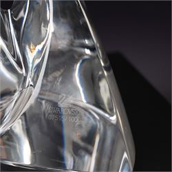 Swarovski, The Eagle, modelled as an eagle in flight upon a wooden base, limited edition 7515/10000, with certificate and case