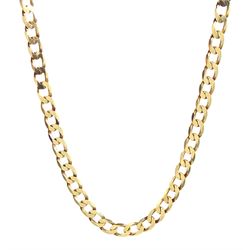 9ct gold flattened curb link necklace, hallmarked, approx 23.35gm