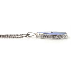 Silver boulder opal pendant necklace