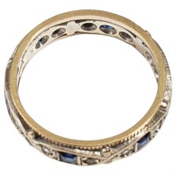 9ct gold synthetic sapphire and white spinel full eternity ring