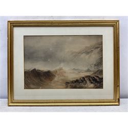 Henry Barlow Carter (British 1804-1868): Stormy Coastline, watercolour unsigned 29cm x 43cm