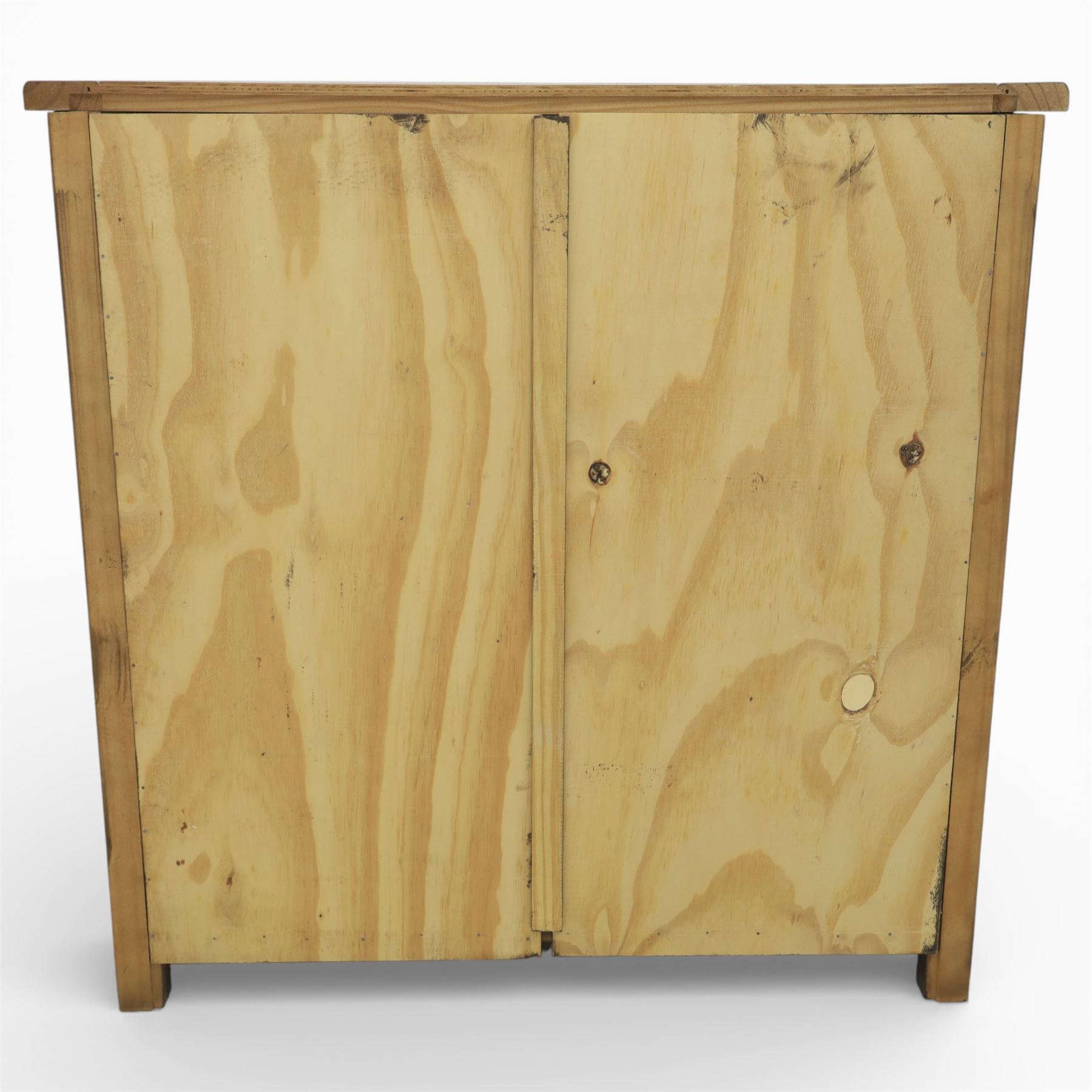 Contemporary pine open bookcase, fitted with two shelves