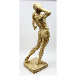 After Edouard Lanteri (1848-1917), a plaster cast anatomical male figure, signed to base E Lanteri 1901, H85.5cm