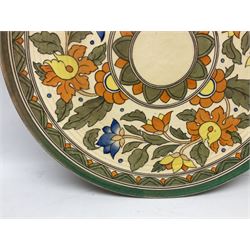 Charlotte Rhead for Crown Ducal, 'Ankara' design charger, pattern 5893, D44cm