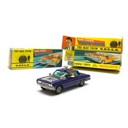 Corgi - The Man From U.N.C.L.E. 'Thrush-Buster' in dark blue with yellow interior No.497, boxed with inner pictorial stand (no ring)