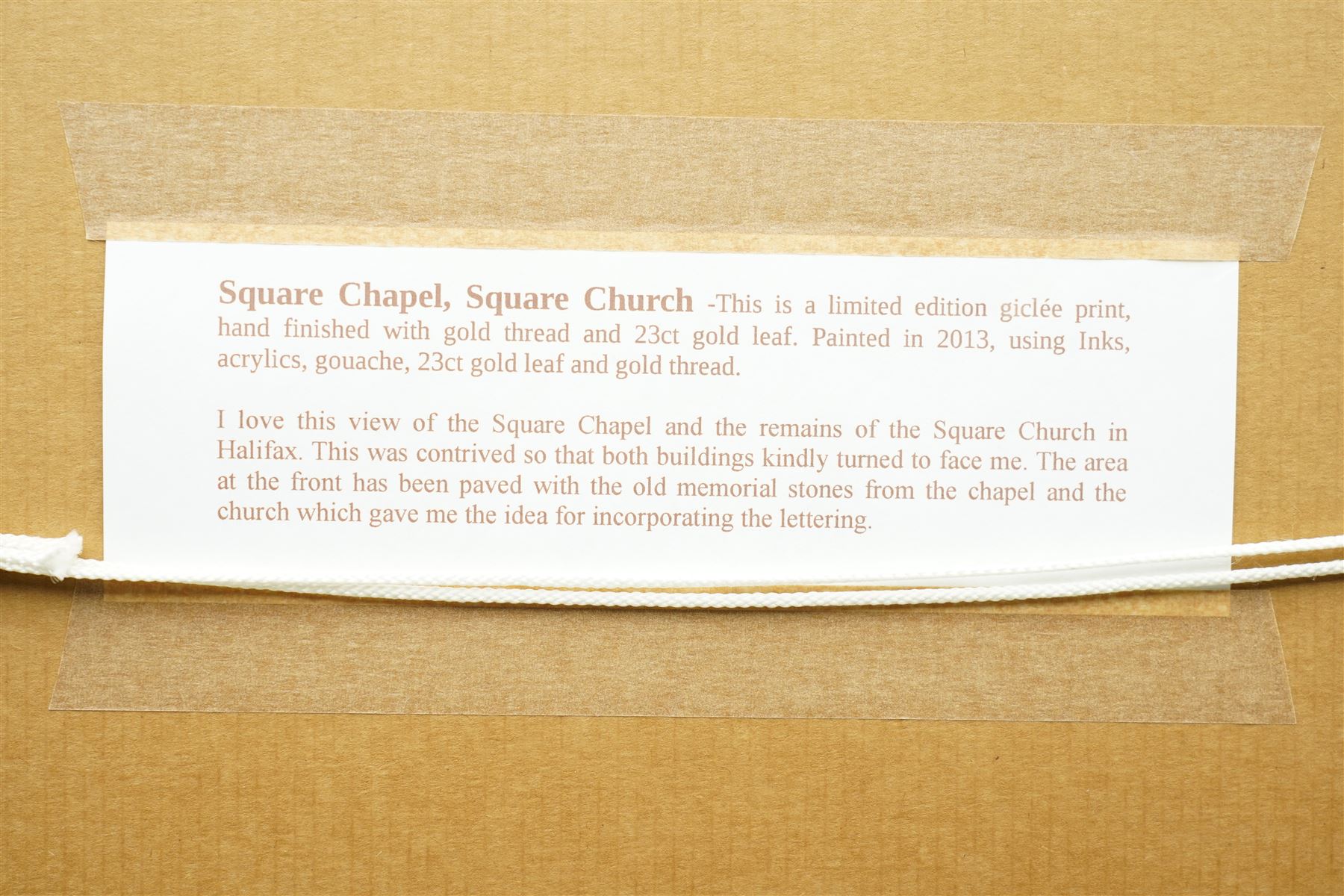 Kate Lycett (Yorkshire Contemporary): 'Square Chapel Square Church', limited edition colour lithograph signed titled dated '13 and numbered 127/150 in pencil 65cm x 33cm