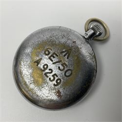 Cyma military issue pocket watch, back case No. 6E/50 A9259 and a Art Deco manual wind jump hour wristwatch