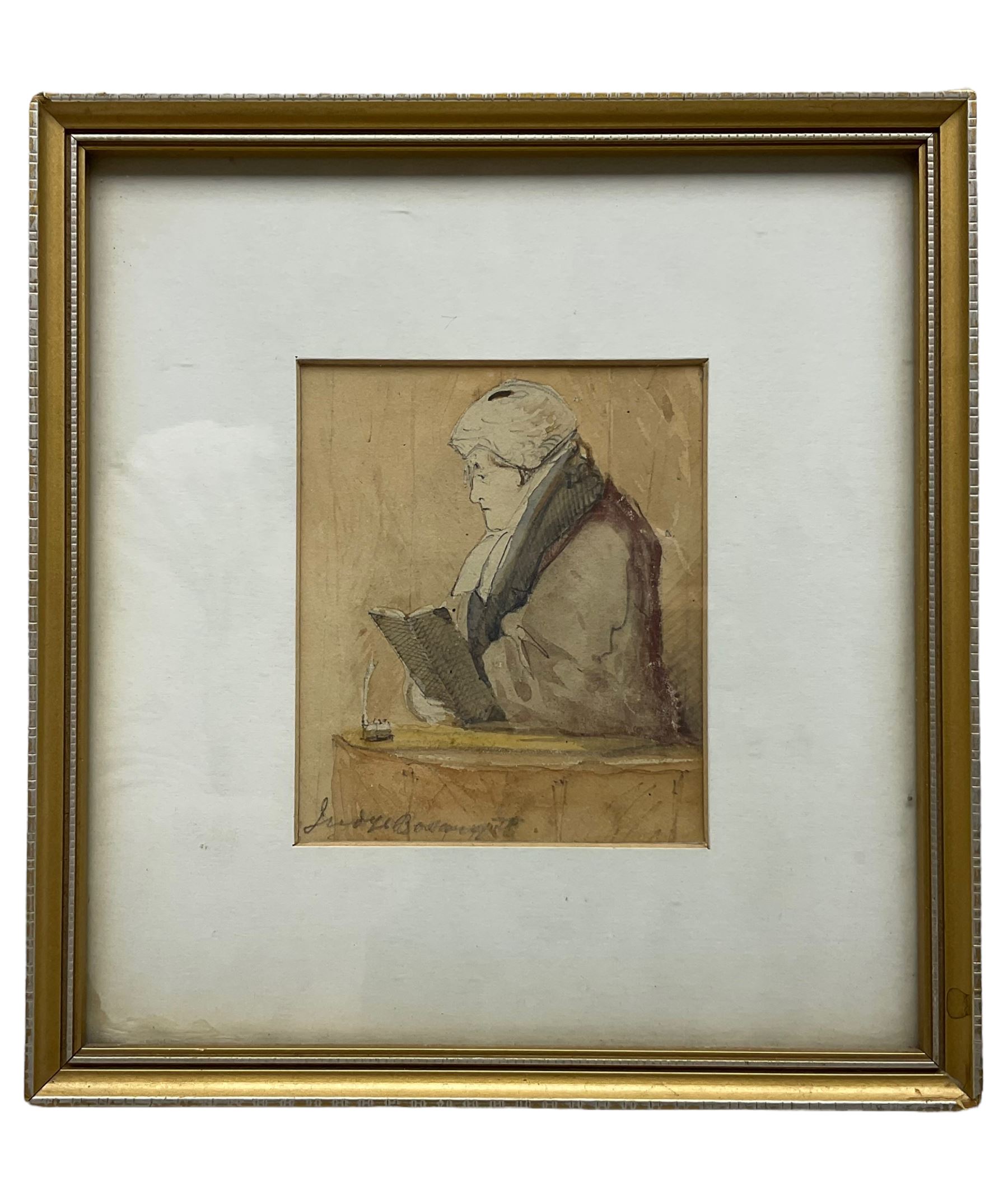 Edmond Xavier Kapp (British 1890-1978): ‘The Hon Mr Justice Avory’ ‘Sir Edward Marshall-Hall’ Judges, two lithographs one signed in pencil and dated 1925,  together with a similar watercolour max 28cm x 20cm (3)
