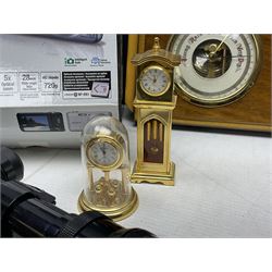 Kundo quartz clock, miniature brass clocks, two barometers, Sony digital camera, Nokia phone, Monarch Remington typewriter, commemorative Shilling etc