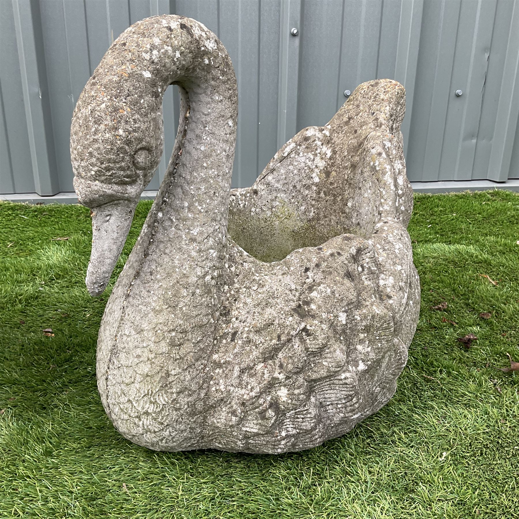 Cast stone swan planter and cast stone planter - THIS LOT IS TO BE COLLECTED BY APPOINTMENT FROM DUGGLEBY STORAGE, GREAT HILL, EASTFIELD, SCARBOROUGH, YO11 3TX