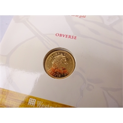  Queen Elizabeth II 2000 gold bullion full sovereign, in Westminster presentation card  
