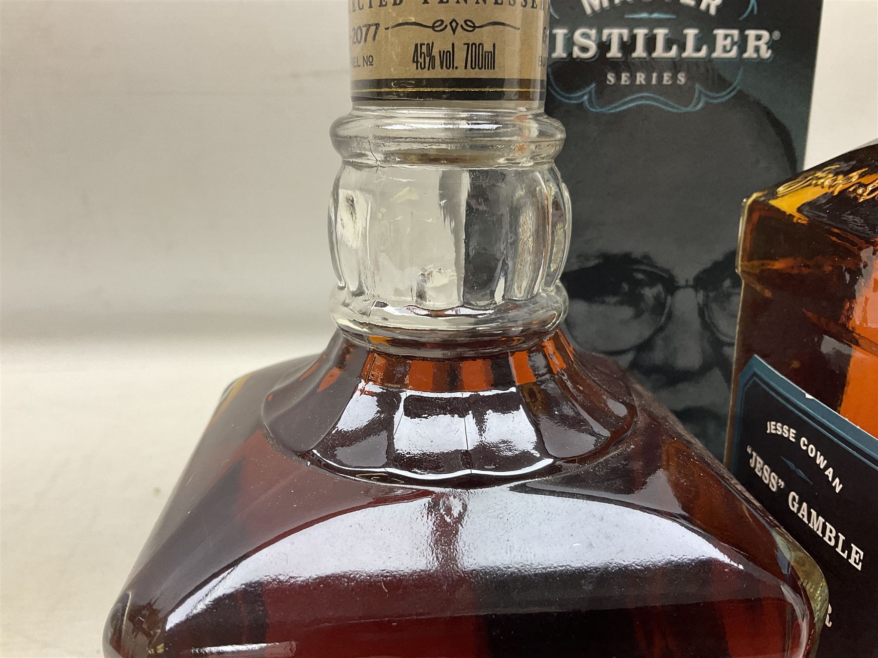 Jack Daniels, single barrel Tennessee whisky, 700ml, 45% vol, Jack Daniels, Tennessee whiskey master distiller series No.4, 700ml, 43% vol, and Courvoisier VSOP cognac, 70cl, 40% vol (3)
