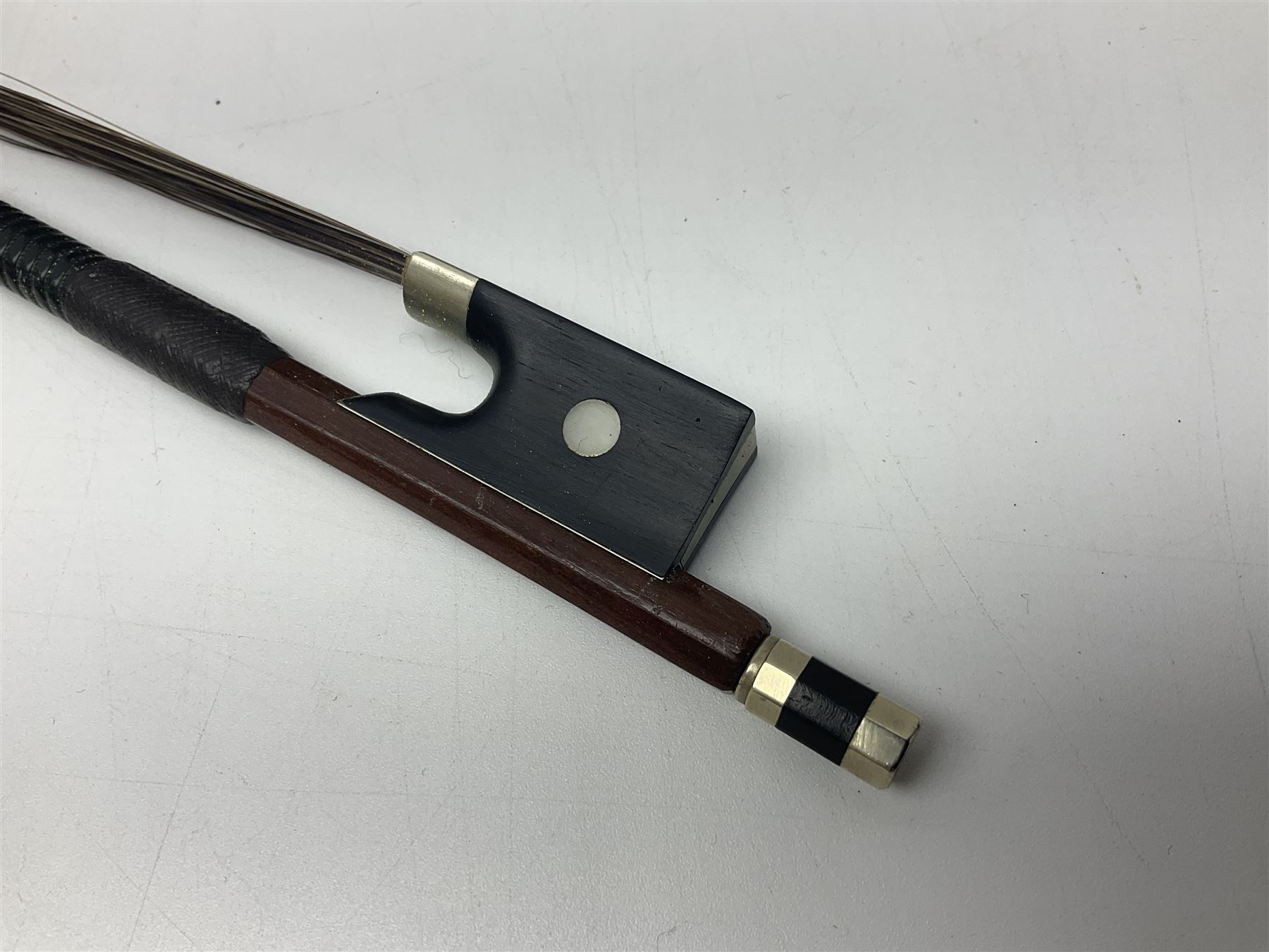 German trade violin in the Steiner style c1900 with 35.5cm two-piece maple back and ribs and spruce top L59cm overall; in fitted carrying case with two bows; and a Saxony violin with 35.5cm one-piece maple back and ribs and spruce top L58.5cm overall (2)