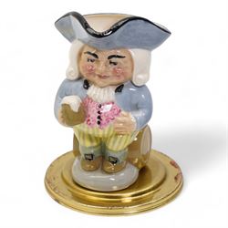 Peggy Davies - group of figures to include 'Dolores', Sea Nymph and Shell, Roaming Horses oval plaque, and a nude statuette, H29cm; together with a Sylfan Davies Toby jug (5)