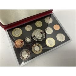Six The Royal Mint United Kingdom proof coin collections, dated 1995, 1996, 1998, 2002, 2006 and 2007 all cased with certificates