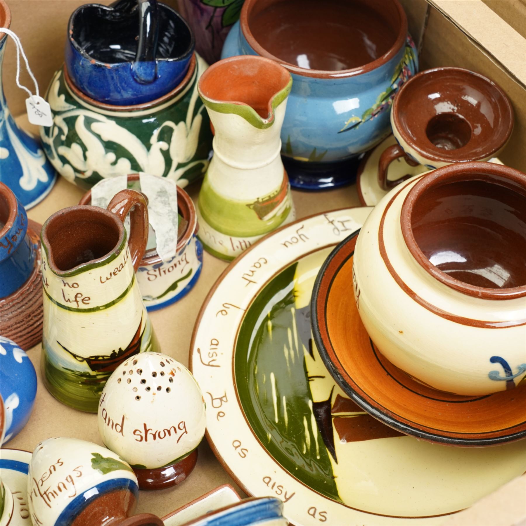 Large collection of Devon/Torquay Motto ware, in one box
