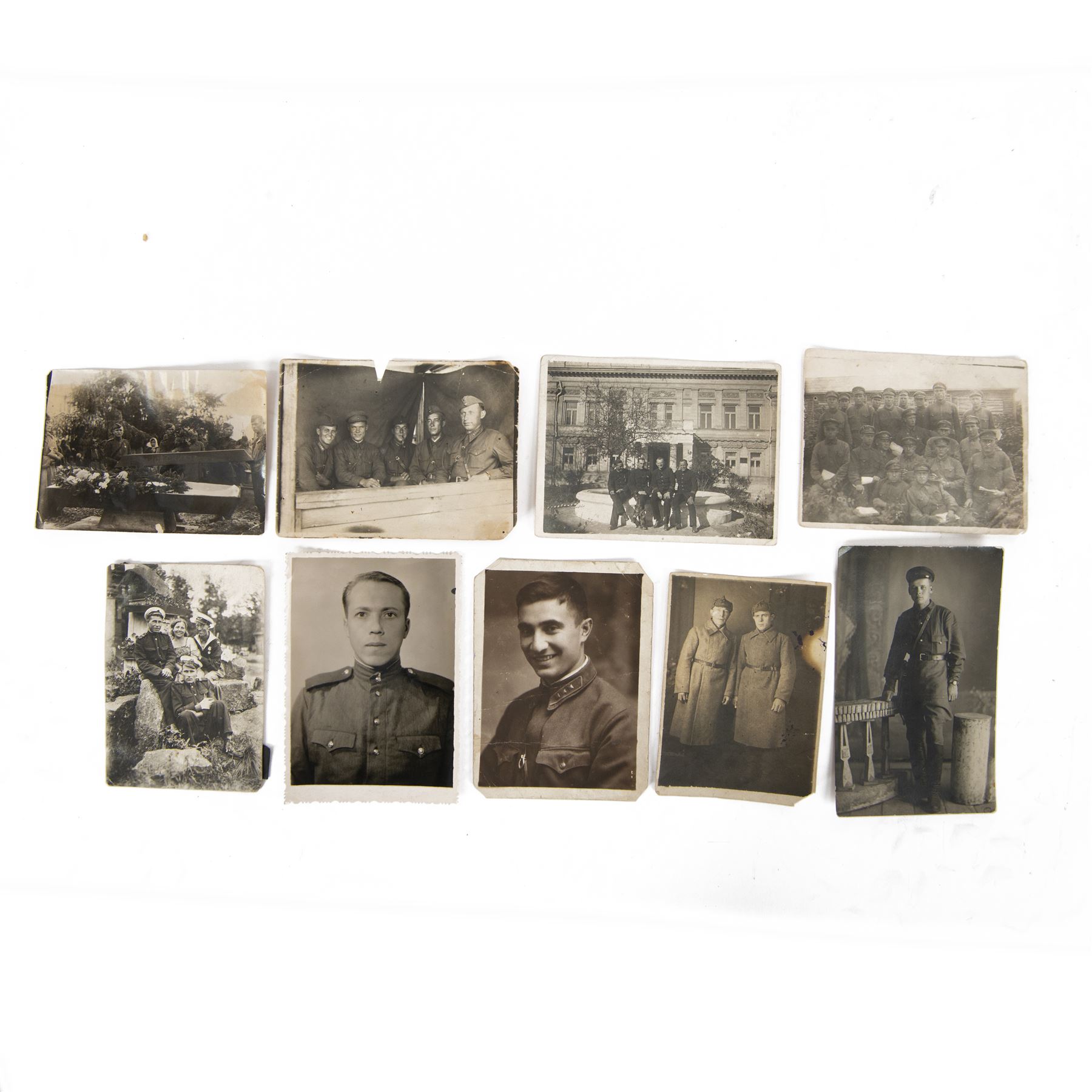 Russian Red Army; eight photographs of soldiers